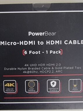 Micro HDMI to HDMI Cable 4K UHD 2.0 Gold Plated 60 hz #206274896222